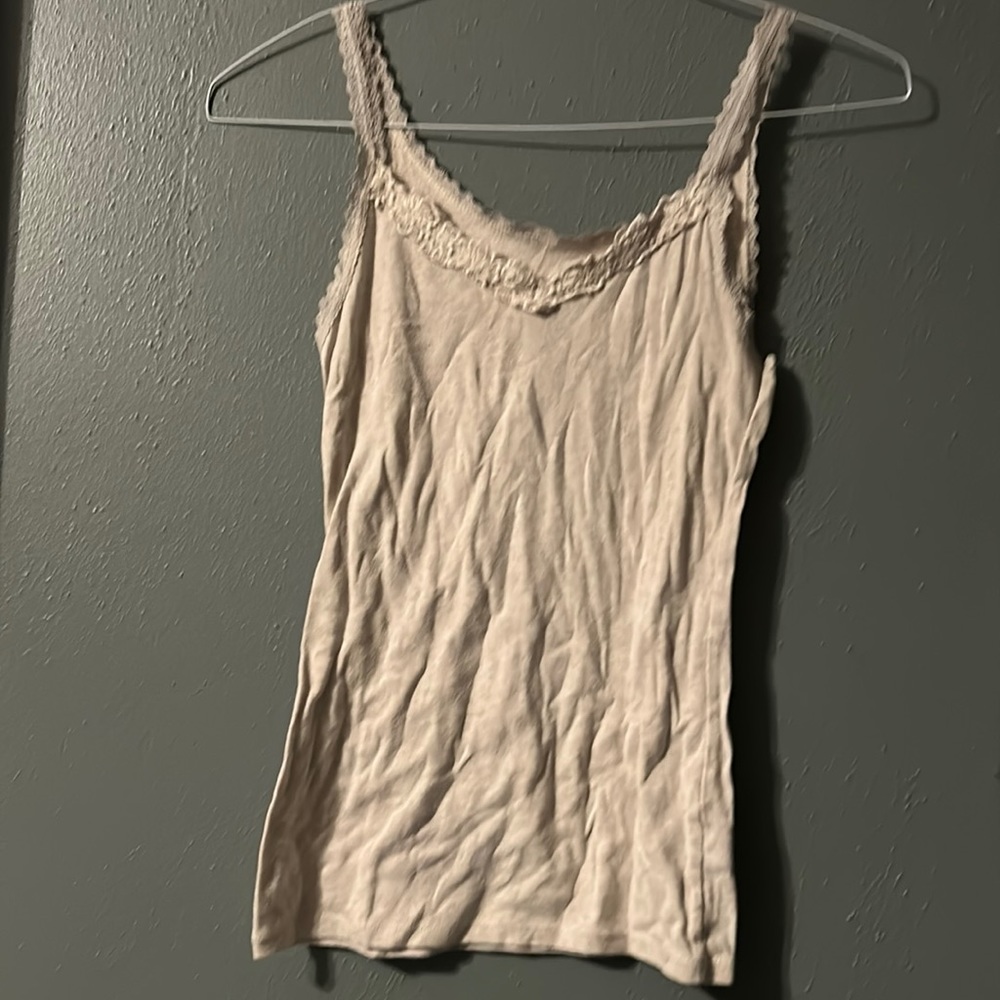 Cream and lace cami top